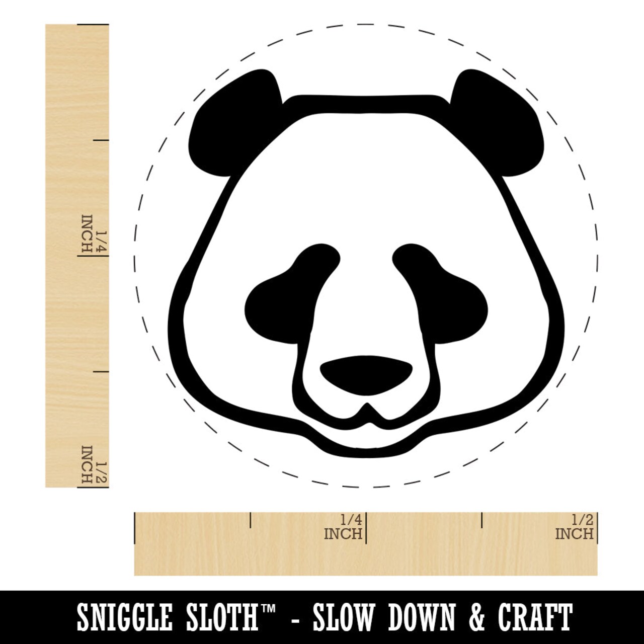 Panda Face Icon Self-Inking Rubber Stamp for Stamping Crafting Planners